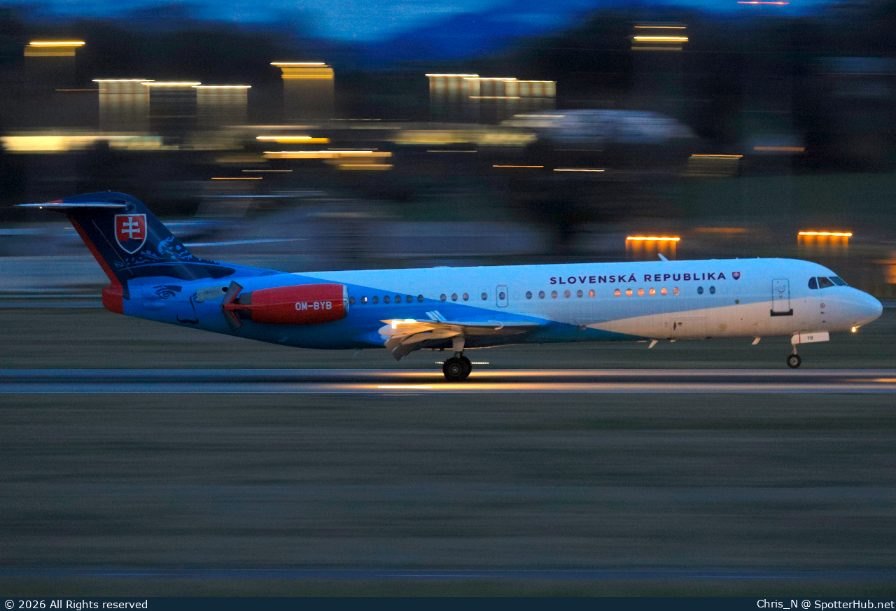Photo of OM-BYB - Fokker 100 operated by Government of Slovakia