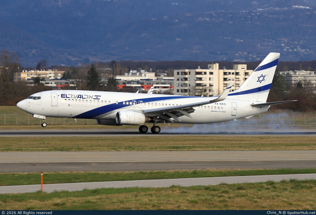 Photo of 4X-EKS - Boeing 737-8HX operated by El Al Israel Airlines