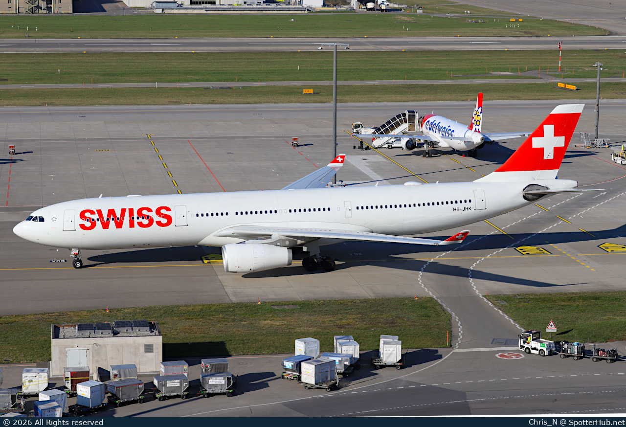 Photo of HB-JHK - Airbus A330-343 operated by Swiss International Air Lines