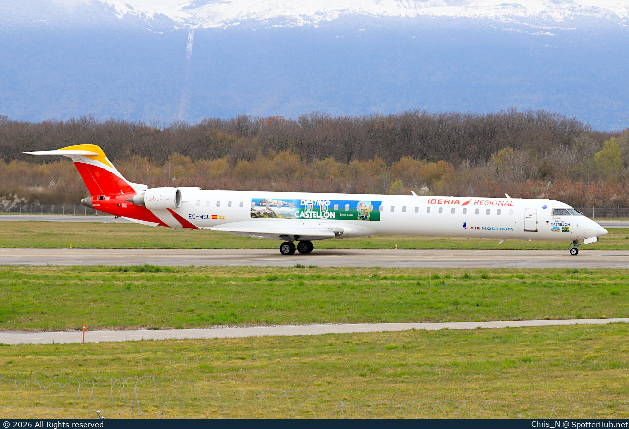 Photo of EC-MSL - Bombardier CRJ-1000 operated by Iberia Regional (opb Air Nostrum)