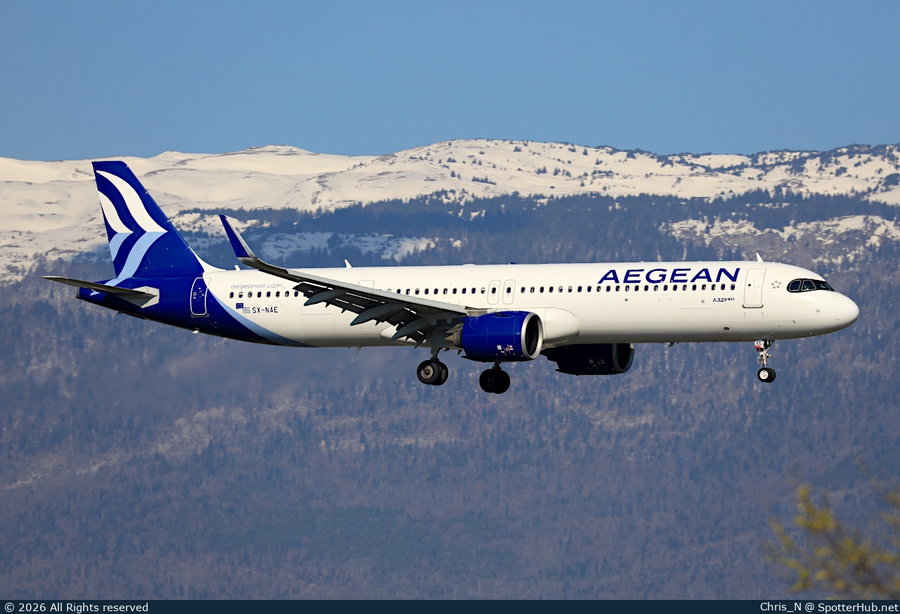 Photo of SX-NAE - Airbus A321-271NX operated by Aegean Airlines