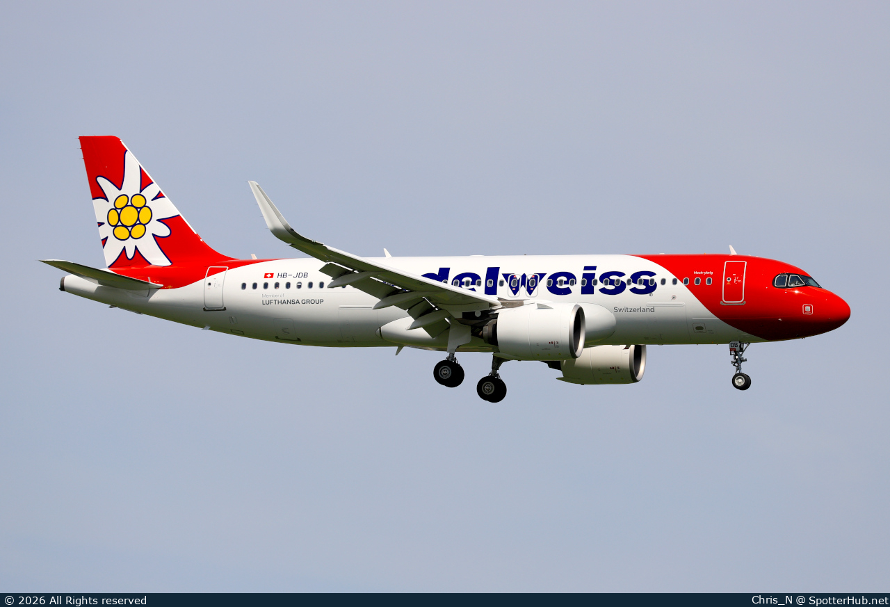 Photo of HB-JDB - Airbus A320-271N operated by Edelweiss Air