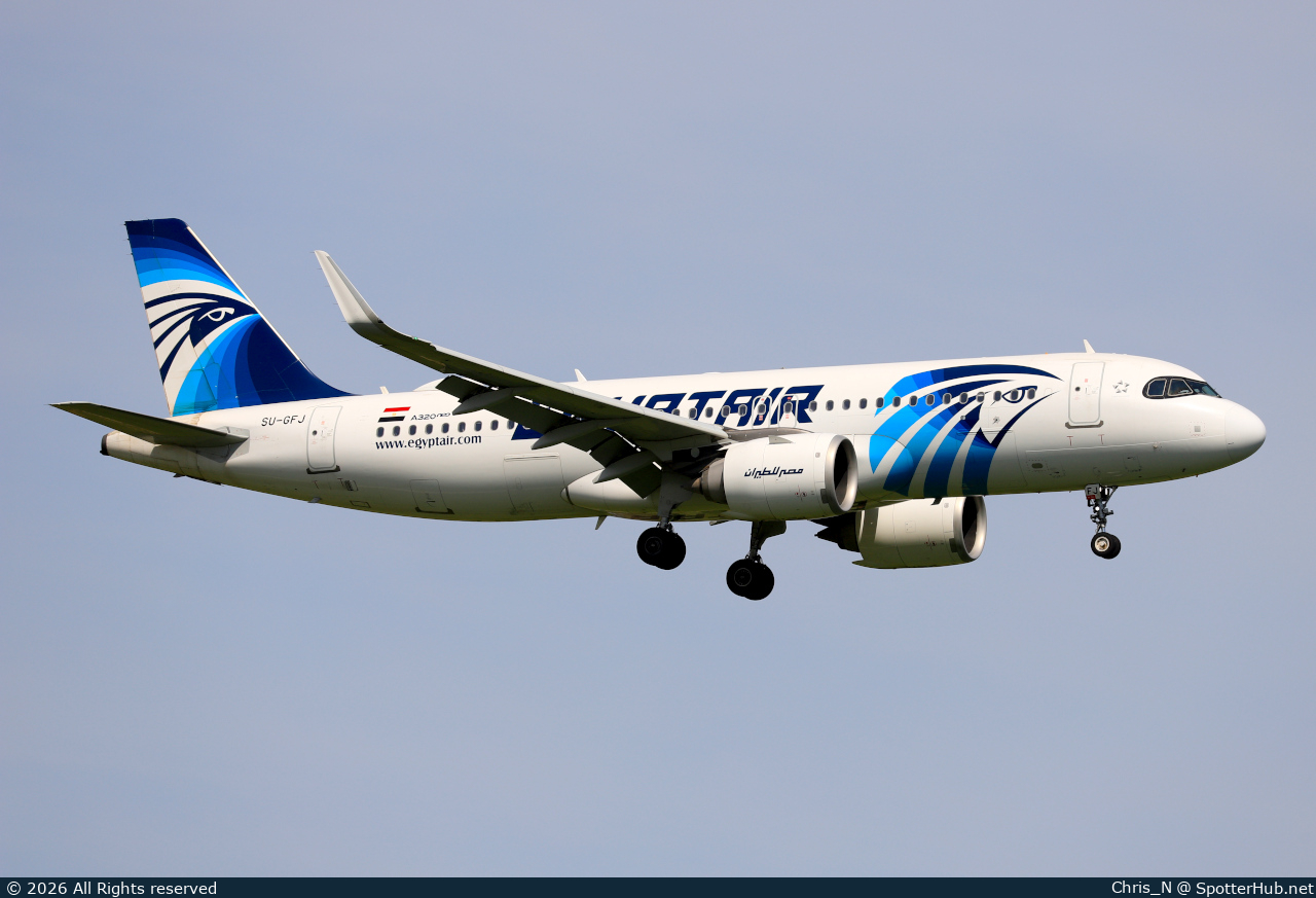 Photo of SU-GFJ - Airbus A320-251N operated by Egyptair