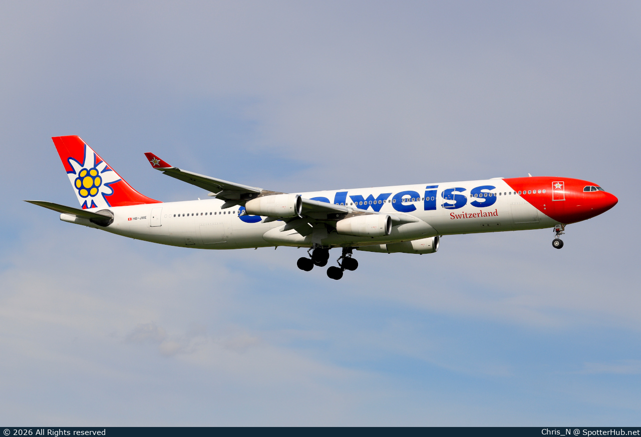 Photo of HB-JME - Airbus A340-313 operated by Edelweiss Air