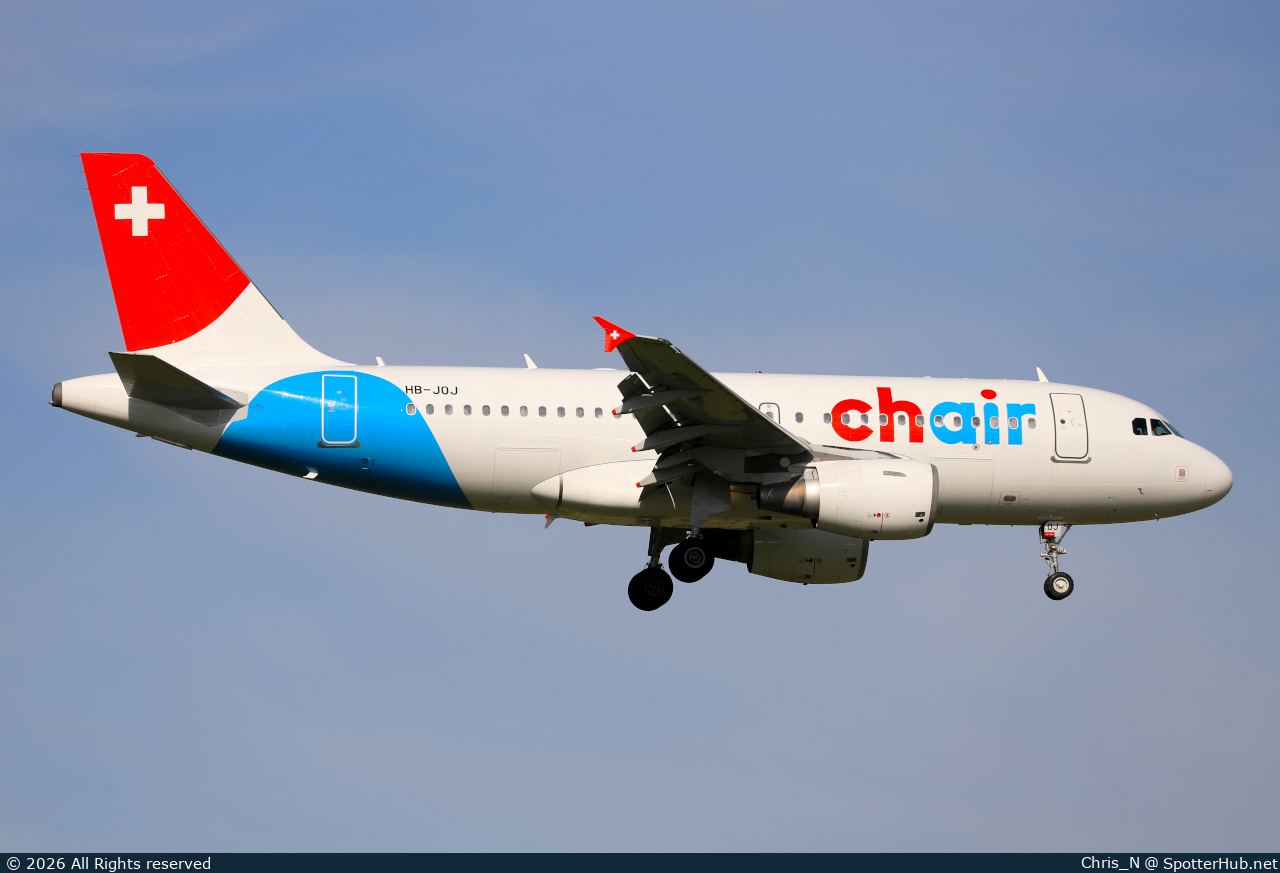 Photo of HB-JOJ - Airbus A319-112 operated by Chair Airlines