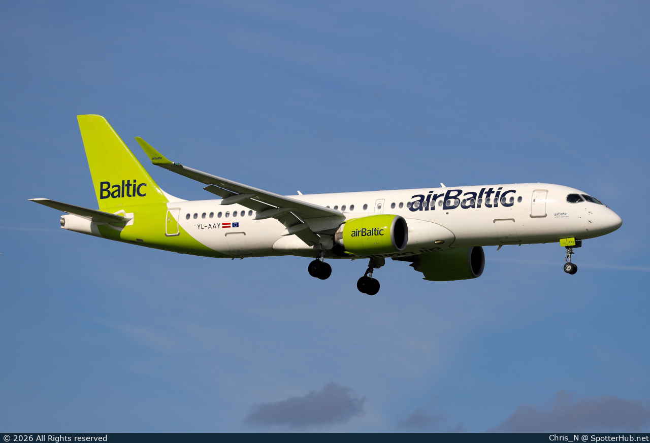 Photo of YL-AAY - Airbus A220-300 operated by airBaltic