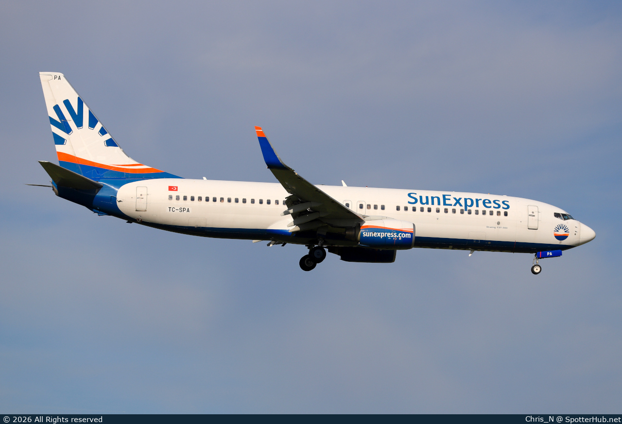 Photo of TC-SPA - Boeing 737-8HX operated by SunExpress
