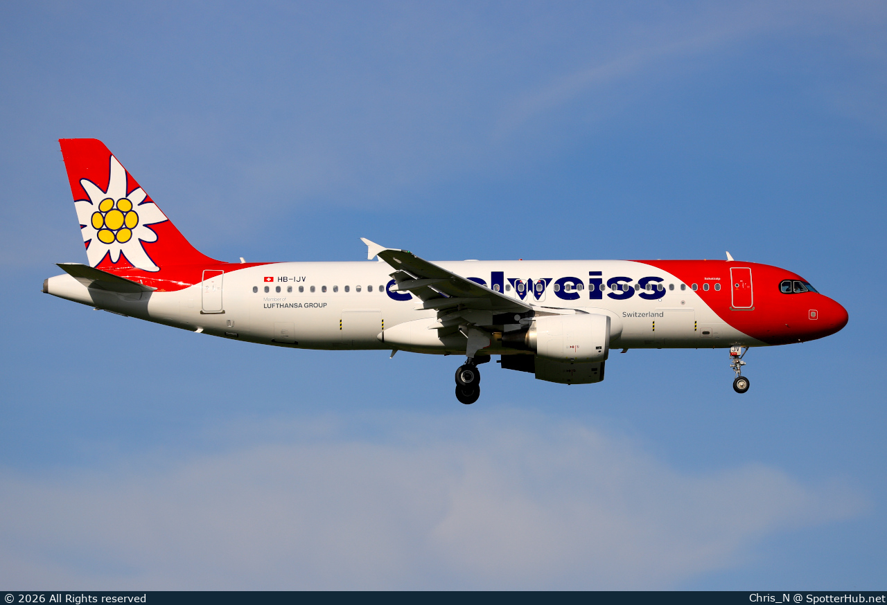 Photo of HB-IJV - Airbus A320-214 operated by Edelweiss Air