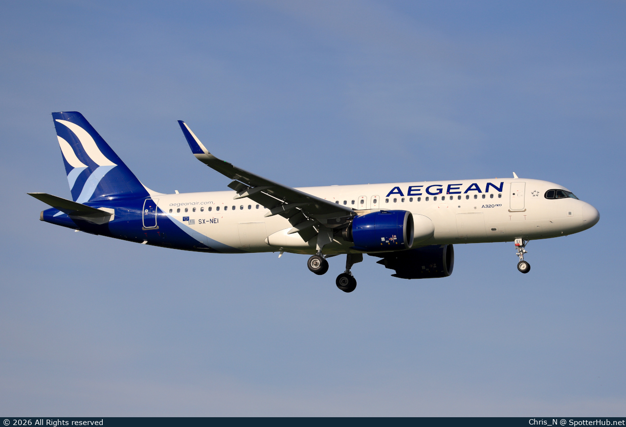 Photo of SX-NEI - Airbus A320-271N operated by Aegean Airlines