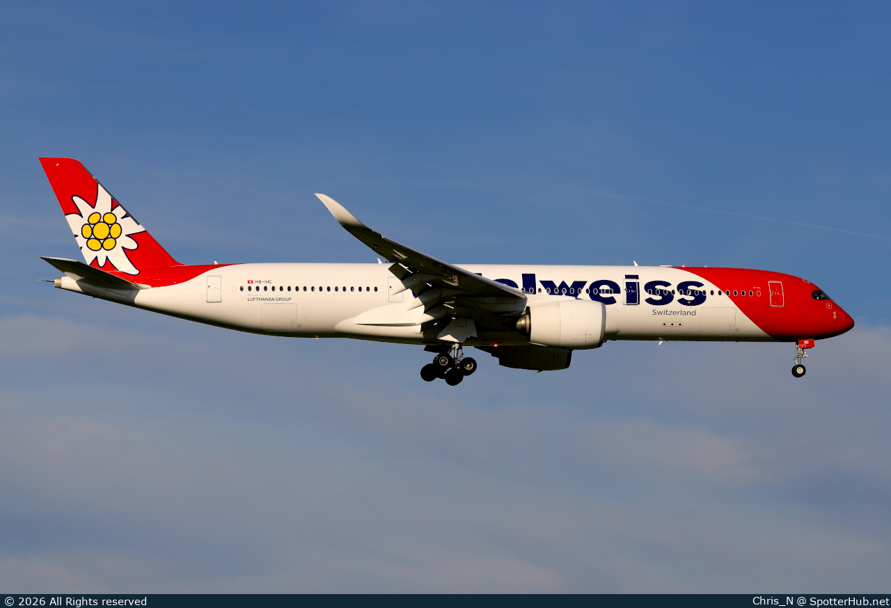 Photo of HB-IHC - Airbus A350-941 operated by Edelweiss Air