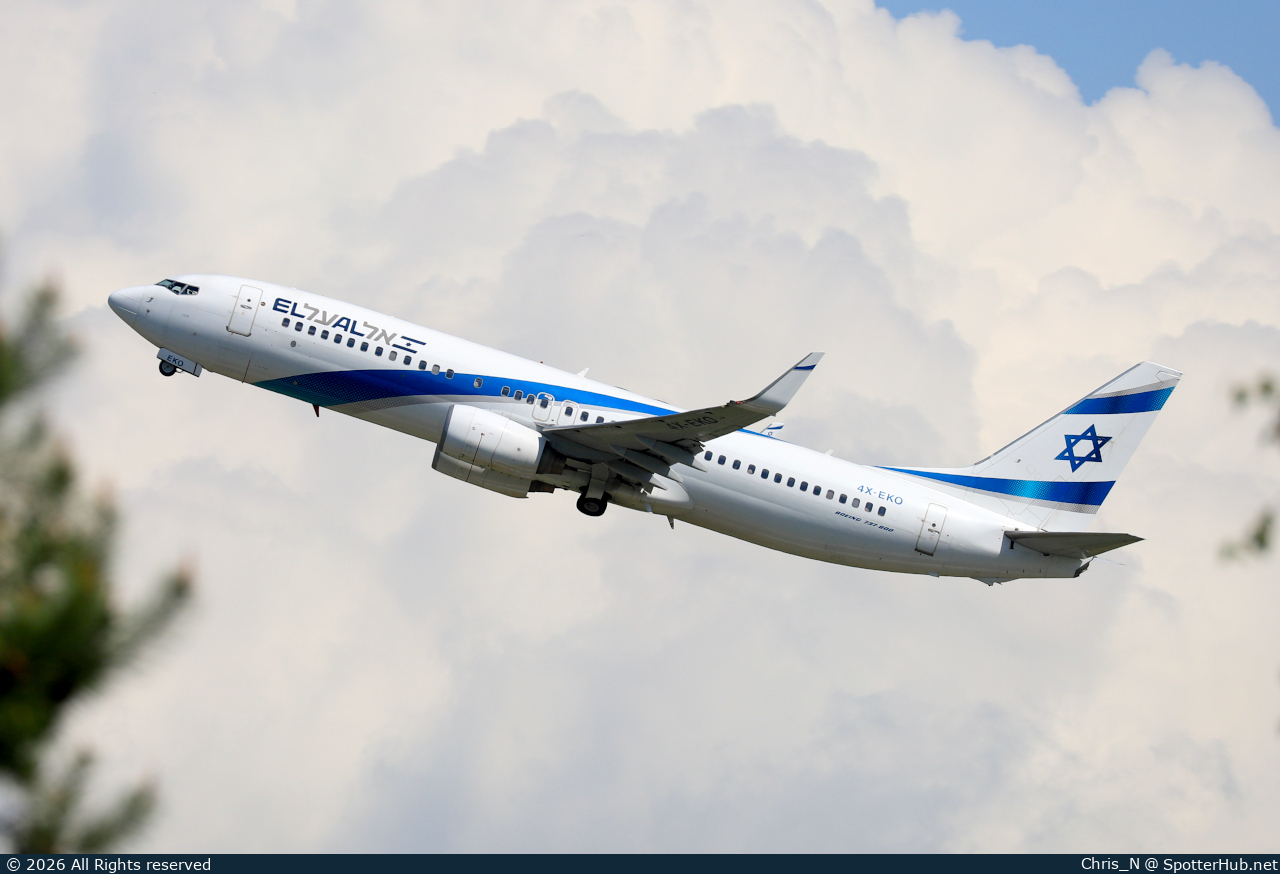 Photo of 4X-EKO - Boeing 737-86Q operated by El Al Israel Airlines