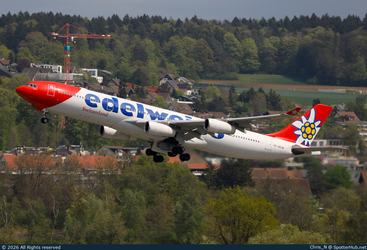 Photo of HB-JME - Airbus A340-313 operated by Edelweiss Air