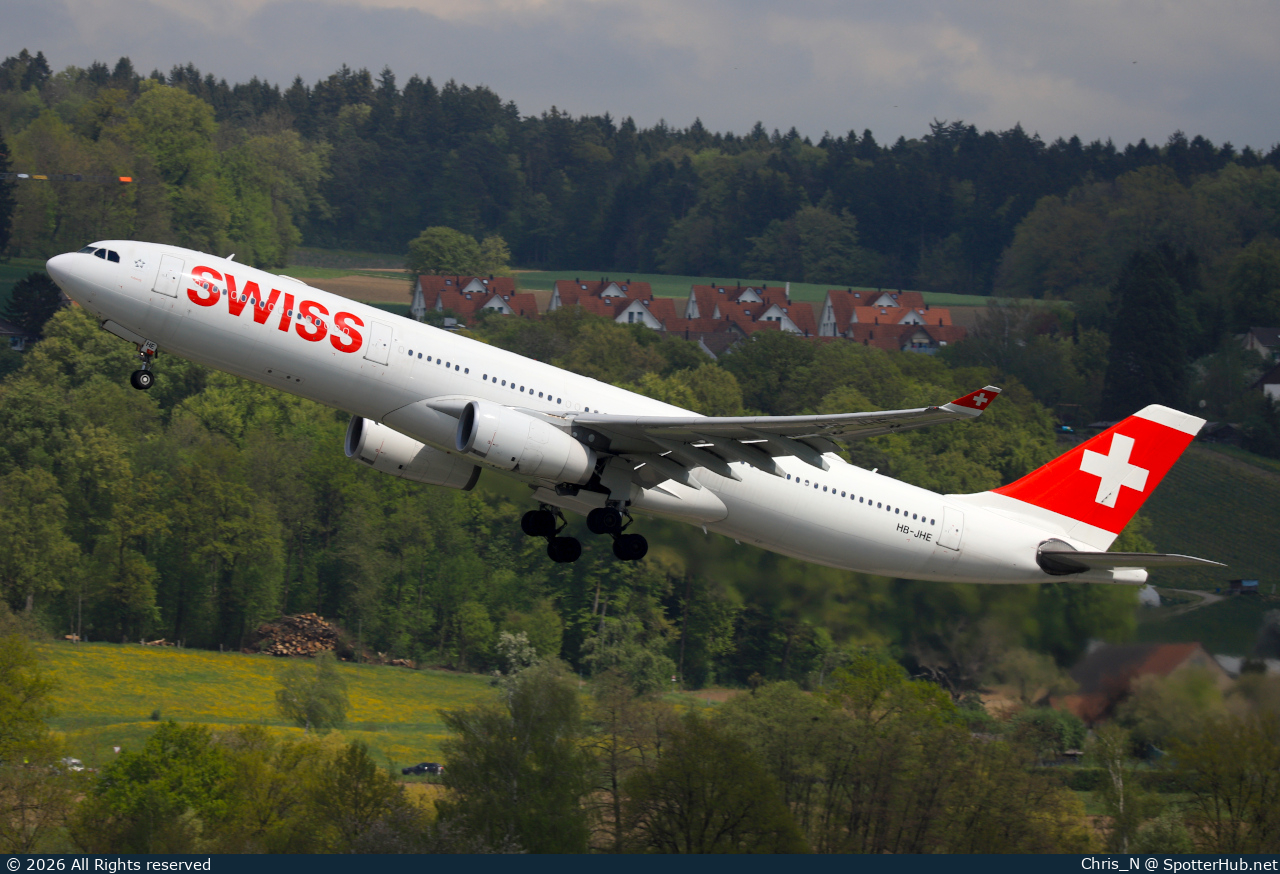 Photo of HB-JHE - Airbus A330-343 operated by Swiss International Air Lines