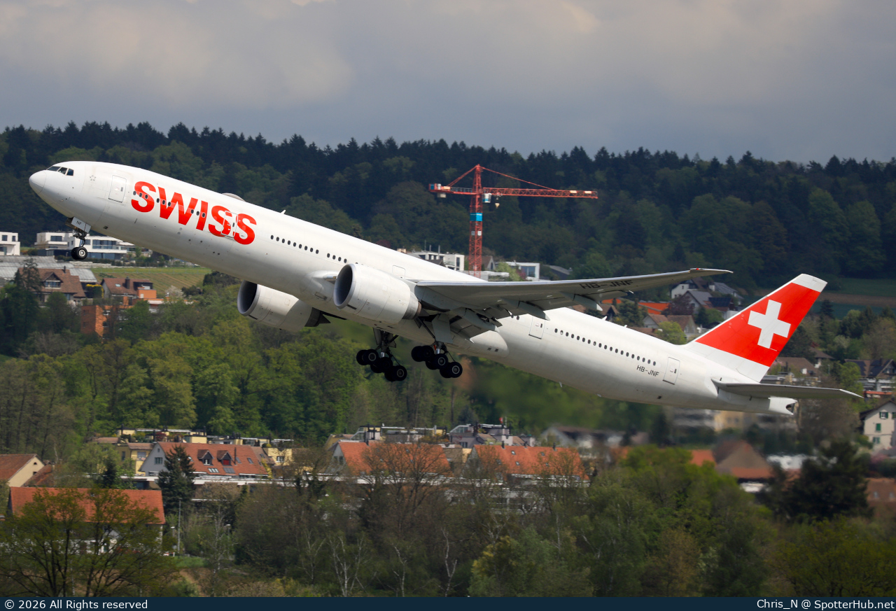 Photo of HB-JNF - Boeing 777-3DE(ER) operated by Swiss International Air Lines