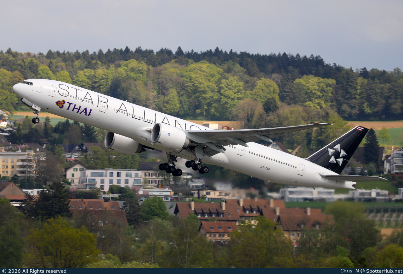 Photo of HS-TKQ - Boeing 777-3AL(ER) operated by Thai Airways International