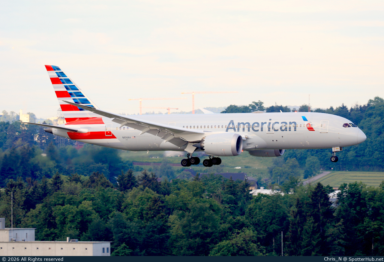 Photo of N806AA - Boeing 787-8 Dreamliner operated by American Airlines