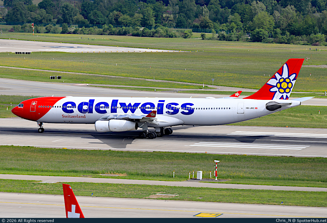 Photo of HB-JMC - Airbus A340-313 operated by Edelweiss Air