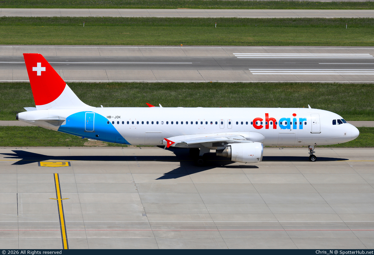 Photo of HB-JOK - Airbus A320-214 operated by Chair Airlines