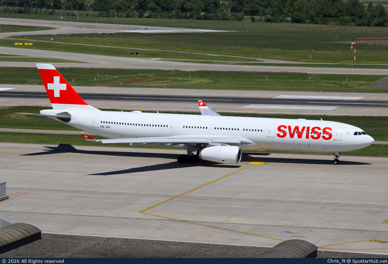 Photo of HB-JHL - Airbus A330-343 operated by Swiss International Air Lines