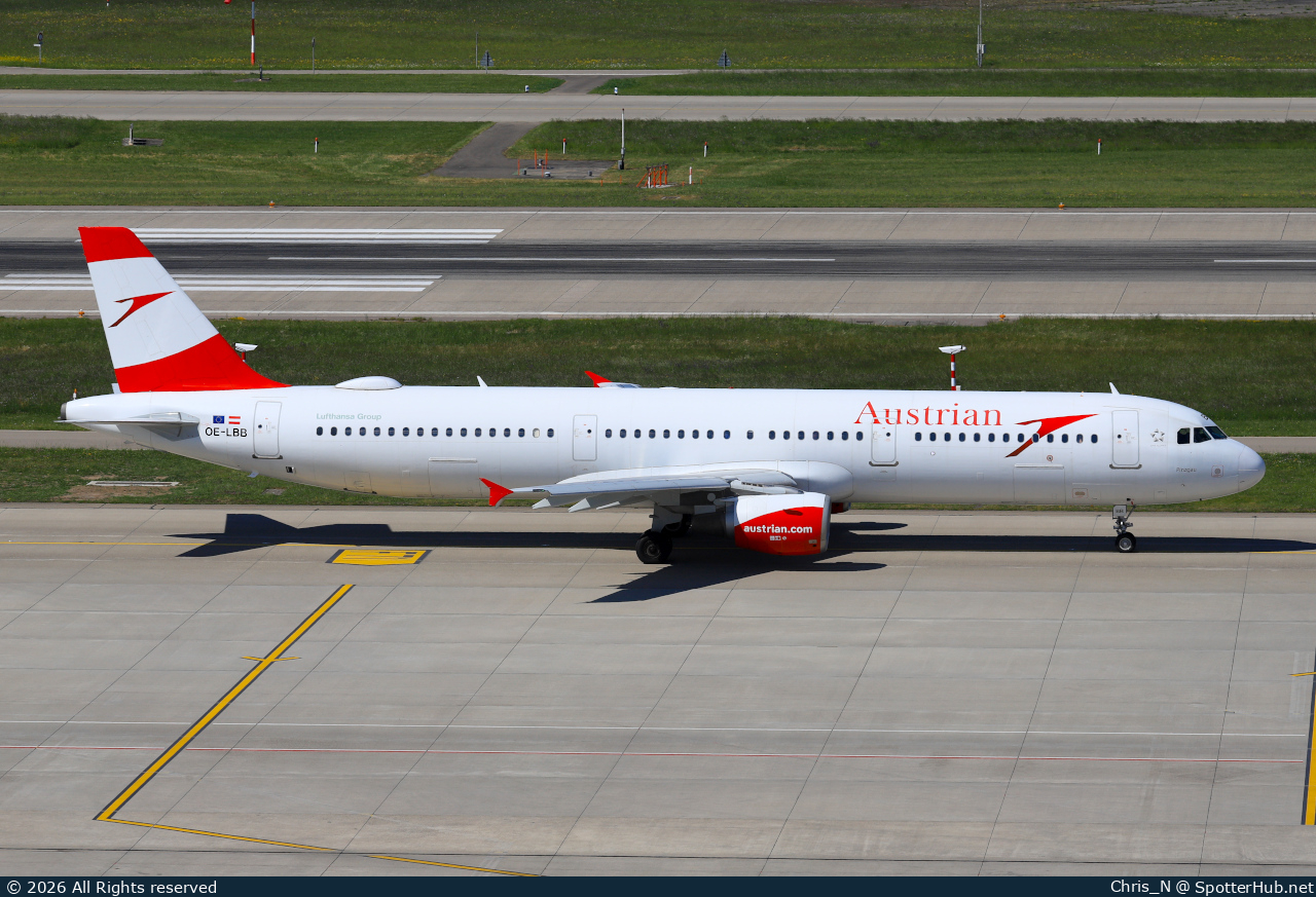 Photo of OE-LBB - Airbus A321-111 operated by Austrian Airlines