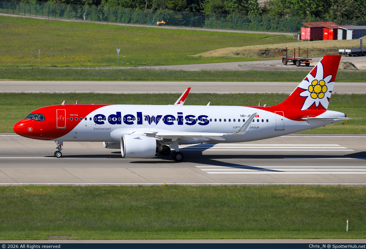 Photo of HB-JDB - Airbus A320-271N operated by Edelweiss Air