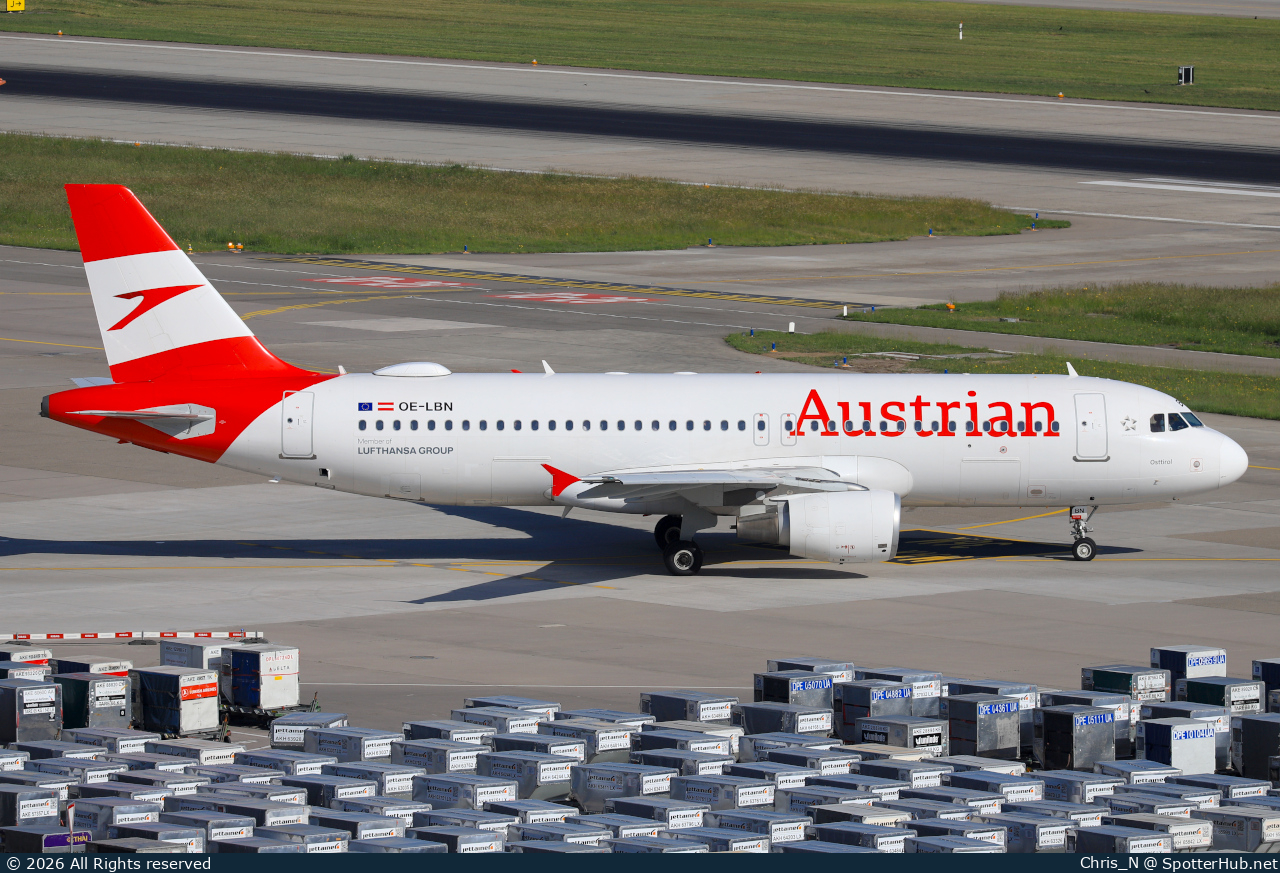 Photo of OE-LBN - Airbus A320-214 operated by Austrian Airlines