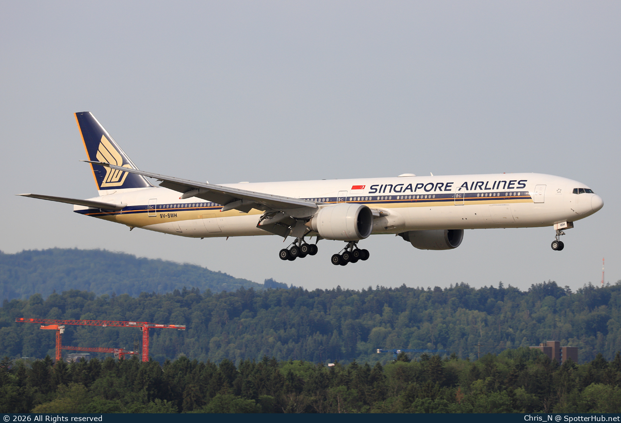 Photo of 9V-SWH - Boeing 777-312(ER) operated by Singapore Airlines