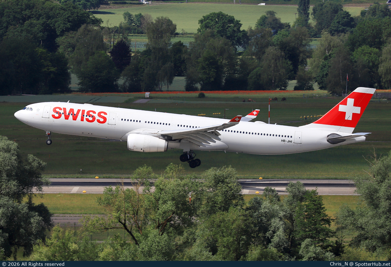 Photo of HB-JHI - Airbus A330-343 operated by Swiss International Air Lines