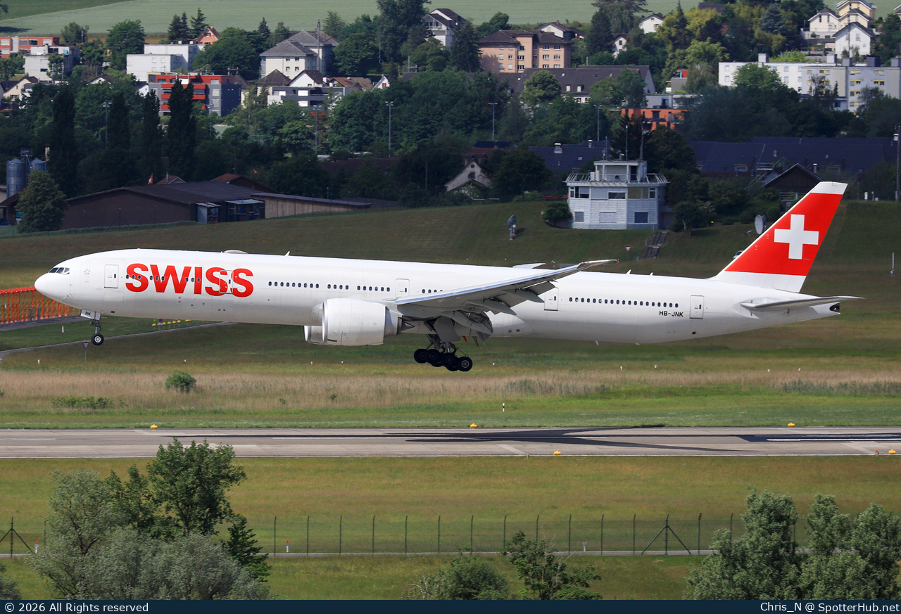 Photo of HB-JNK - Boeing 777-3DE(ER) operated by Swiss International Air Lines