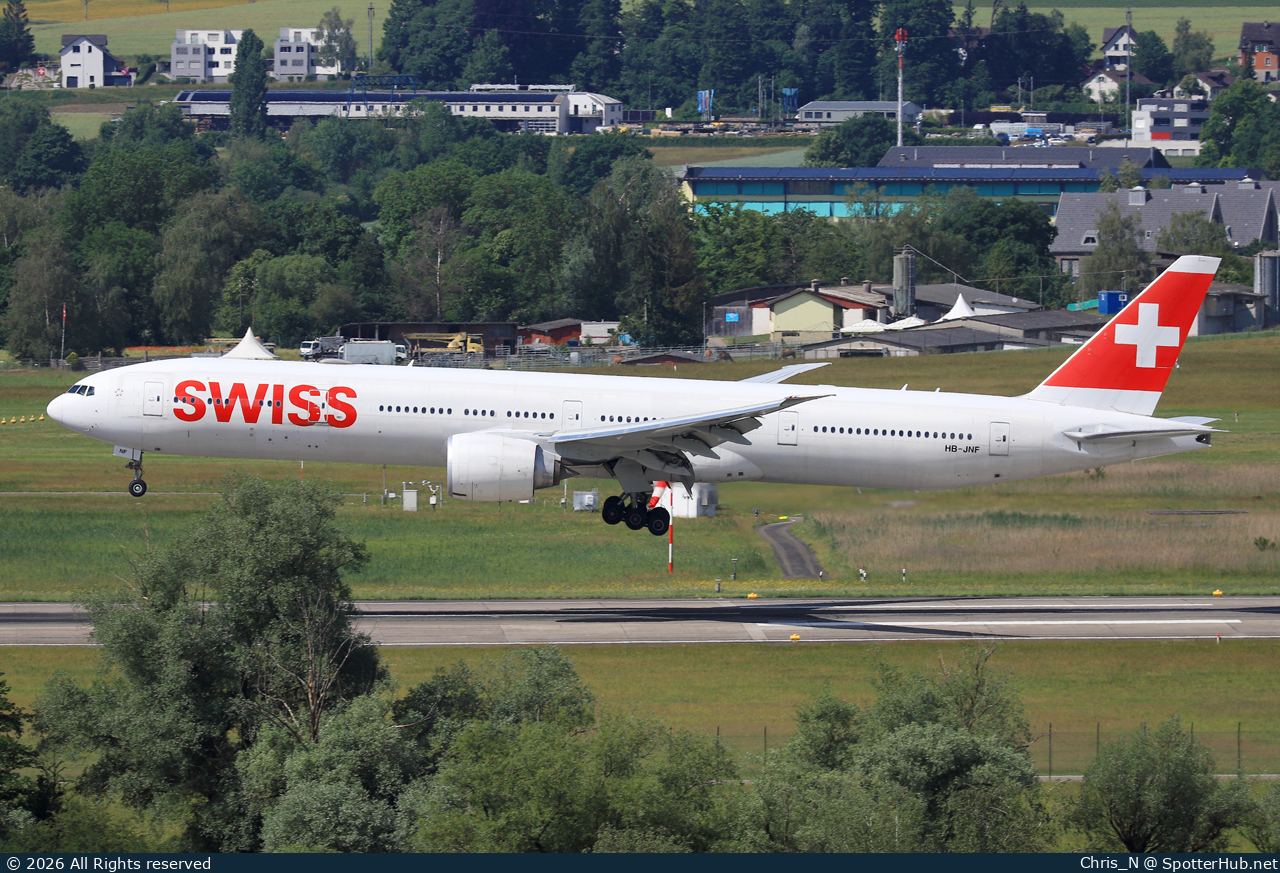 Photo of HB-JNF - Boeing 777-3DE(ER) operated by Swiss International Air Lines