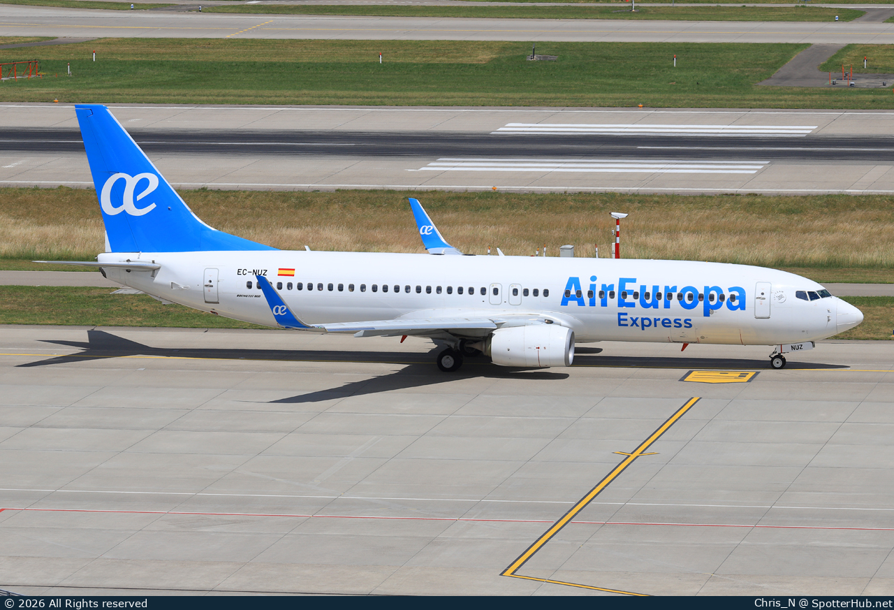 Photo of EC-NUZ - Boeing 737-8GP operated by Air Europa Express (opb Aeronova)