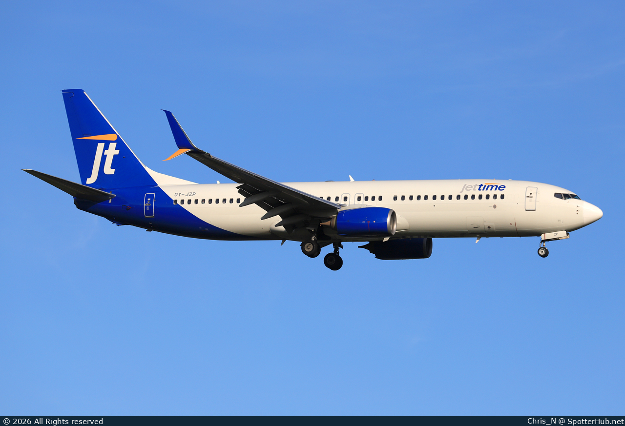 Photo of OY-JZP - Boeing 737-8U3 operated by Jettime