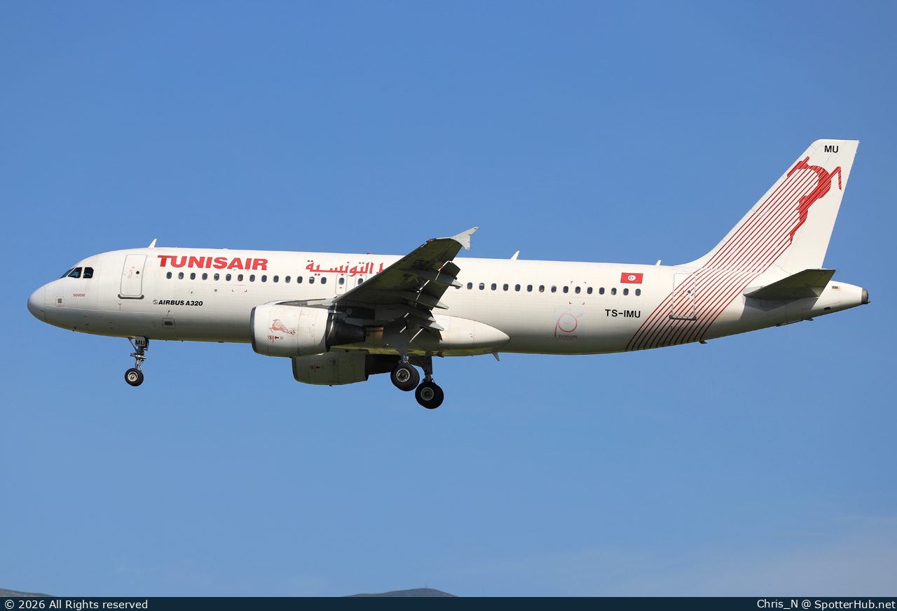 Photo of TS-IMU - Airbus A320-214 operated by Tunisair