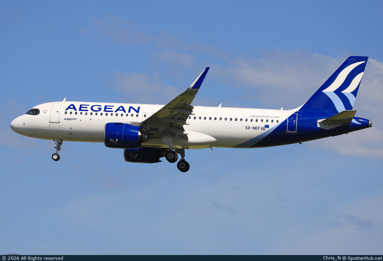 Photo of SX-NEF - Airbus A320-271N operated by Aegean Airlines