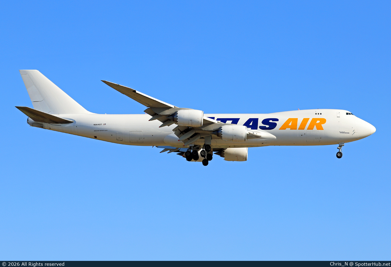 Photo of N864GT - Boeing 747-83QF operated by Atlas Air