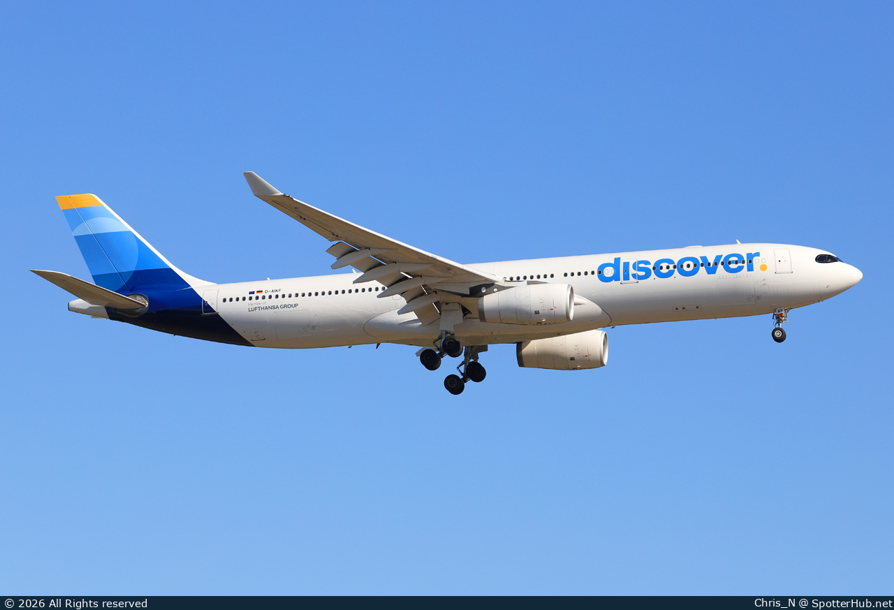 Photo of D-AIKF - Airbus A330-343 operated by Discover Airlines