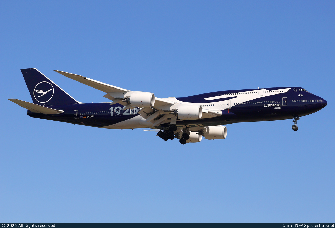 Photo of D-ABYN - Boeing 747-830 operated by Lufthansa