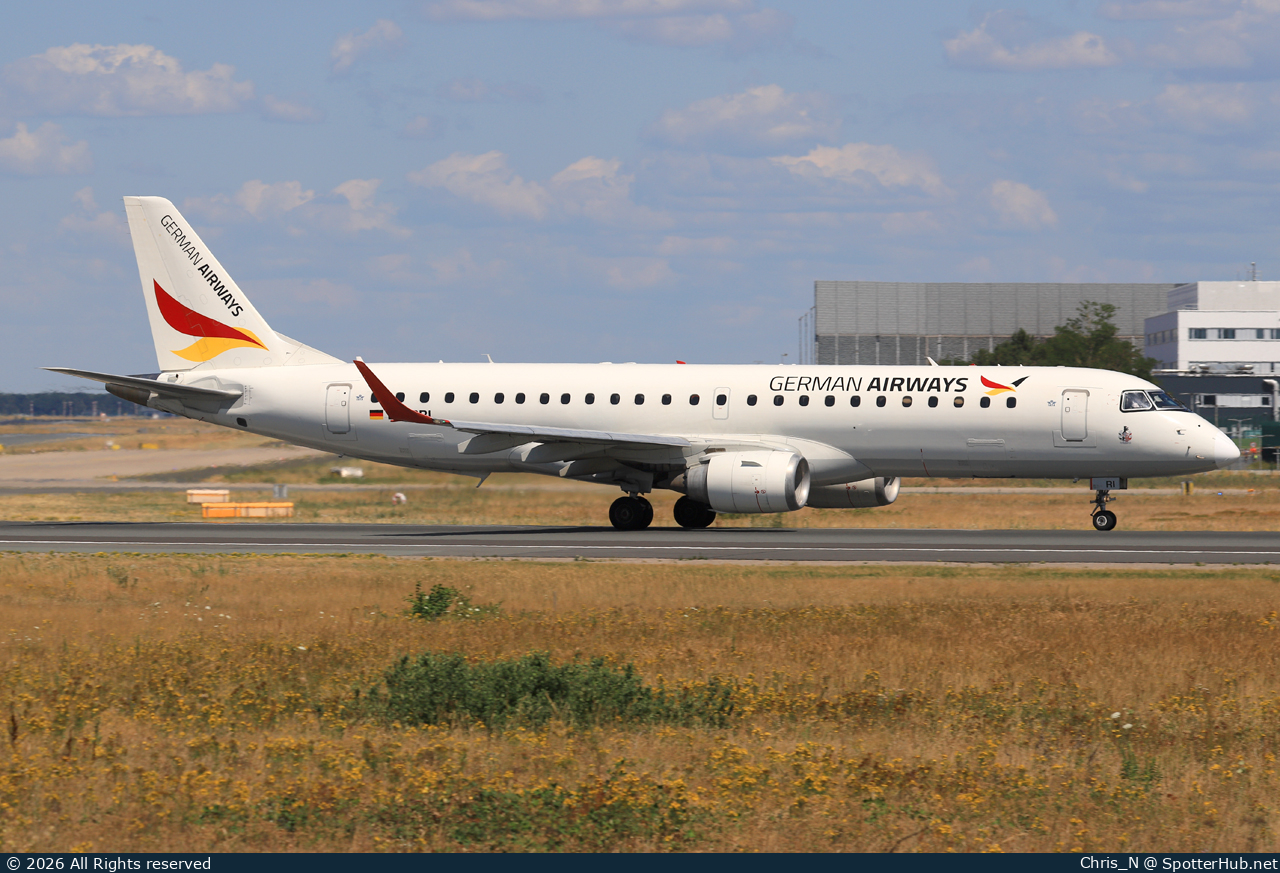 Photo of D-APRI - Embraer ERJ-190SR operated by German Airways