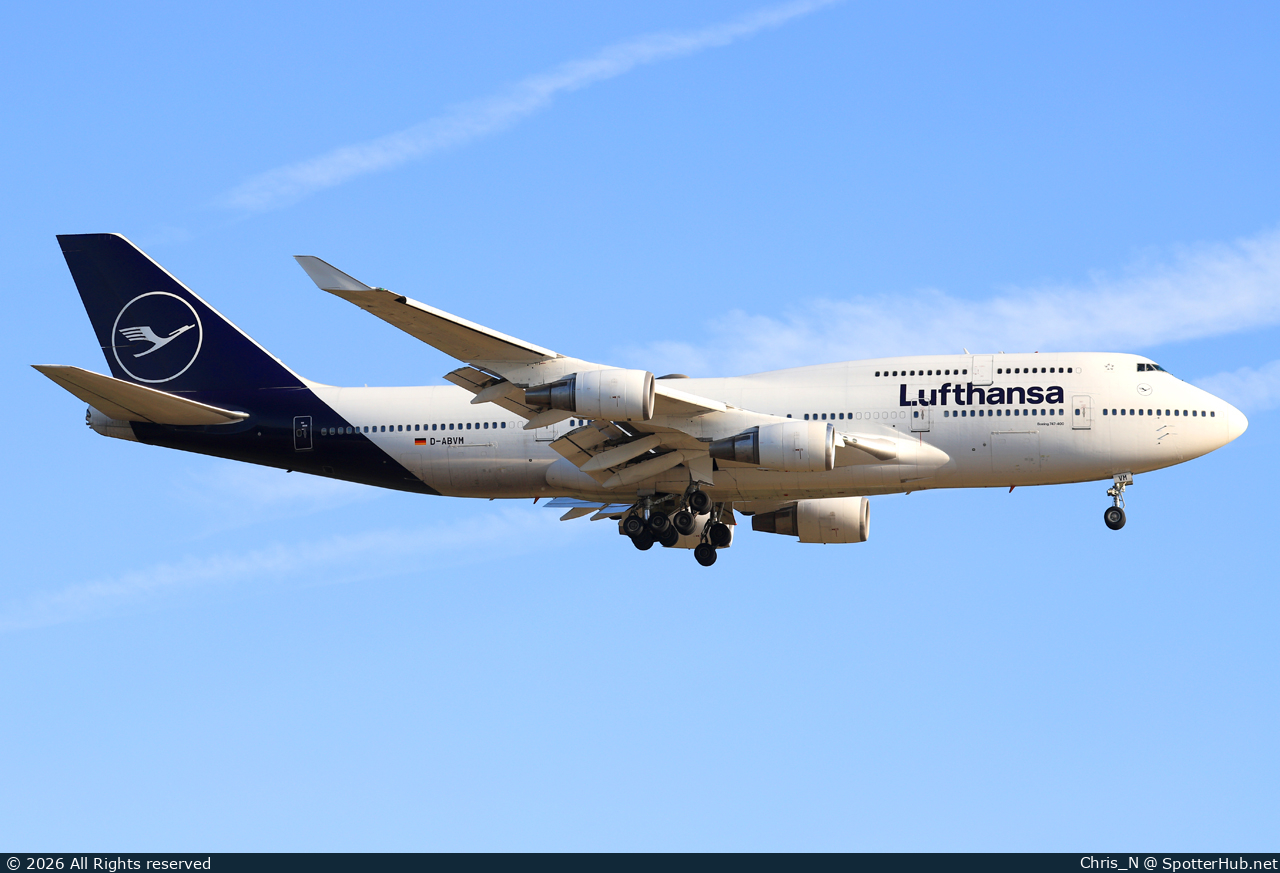 Photo of D-ABVM - Boeing 747-430 operated by Lufthansa