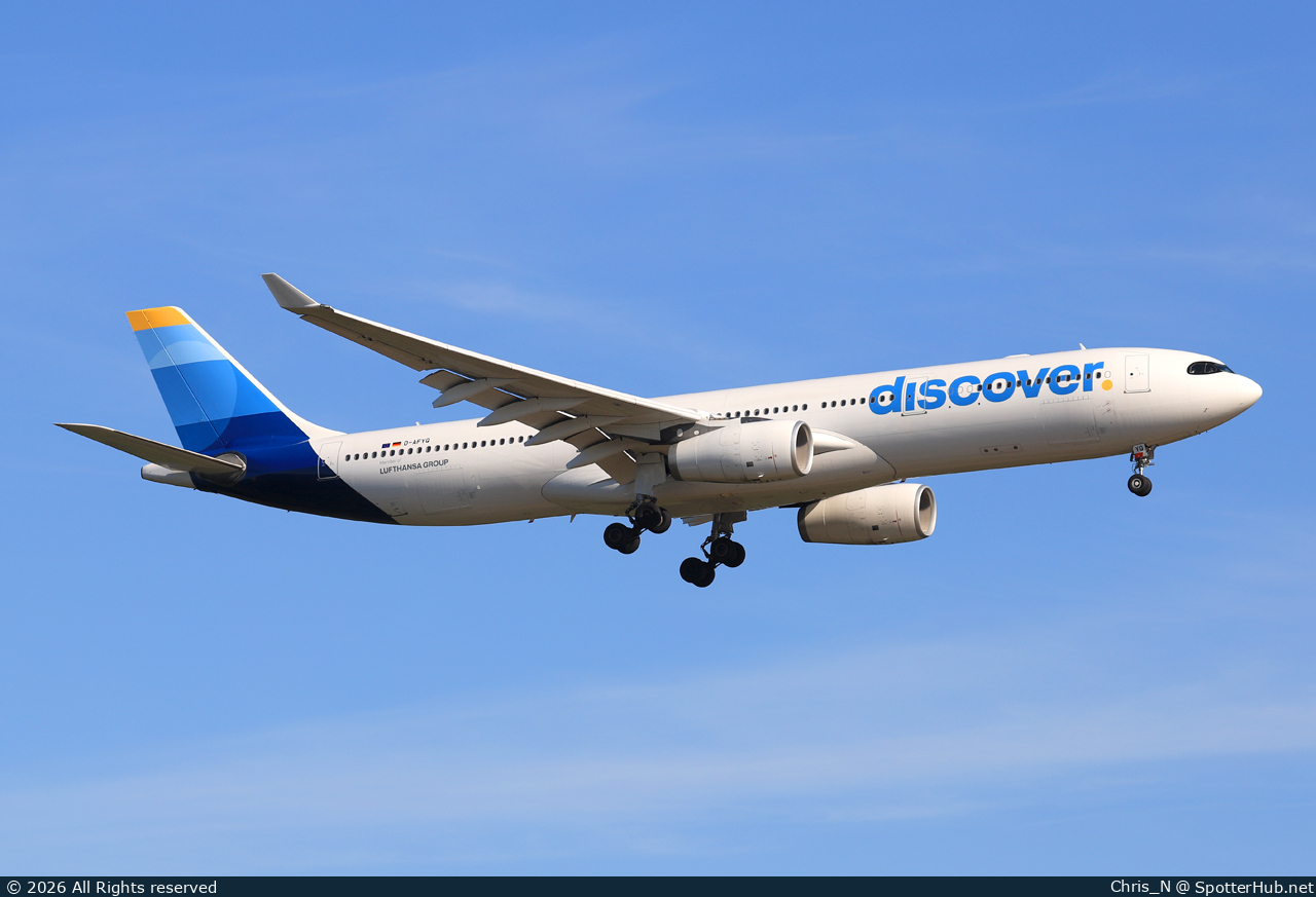 Photo of D-AFYQ - Airbus A330-343 operated by Discover Airlines