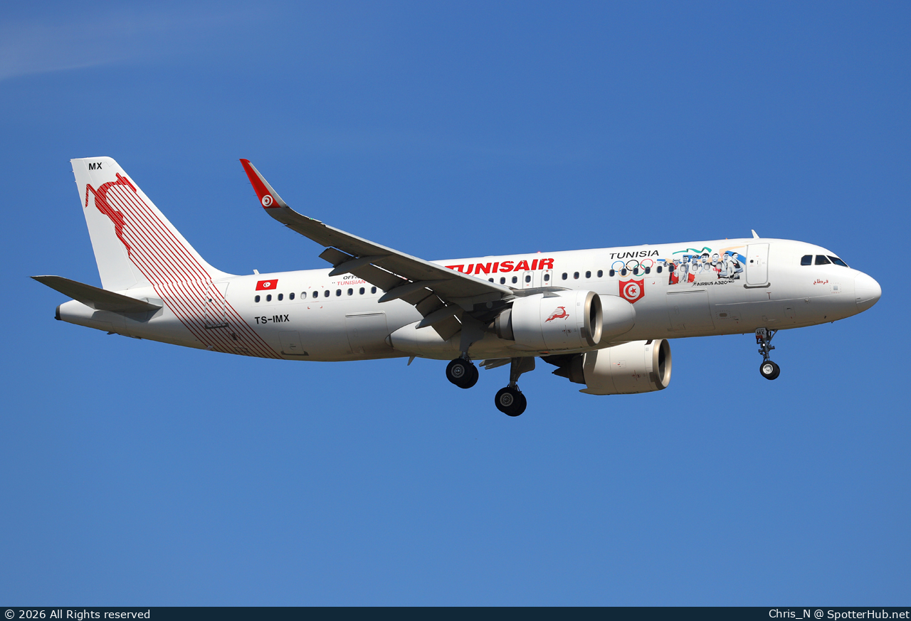 Photo of TS-IMX - Airbus A320-251N operated by Tunisair
