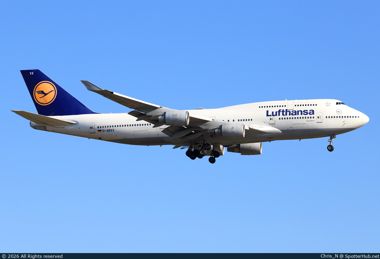 Photo of D-ABVX - Boeing 747-430 operated by Lufthansa