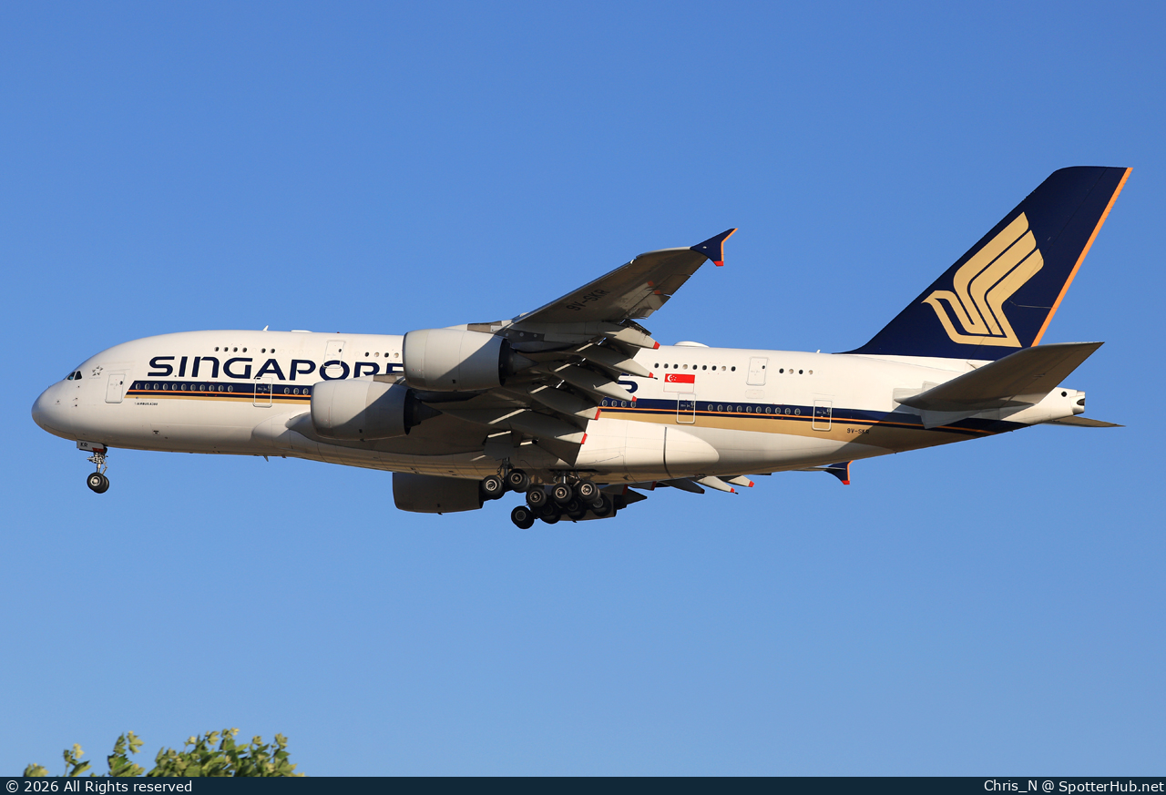 Photo of 9V-SKR - Airbus A380-841 operated by Singapore Airlines