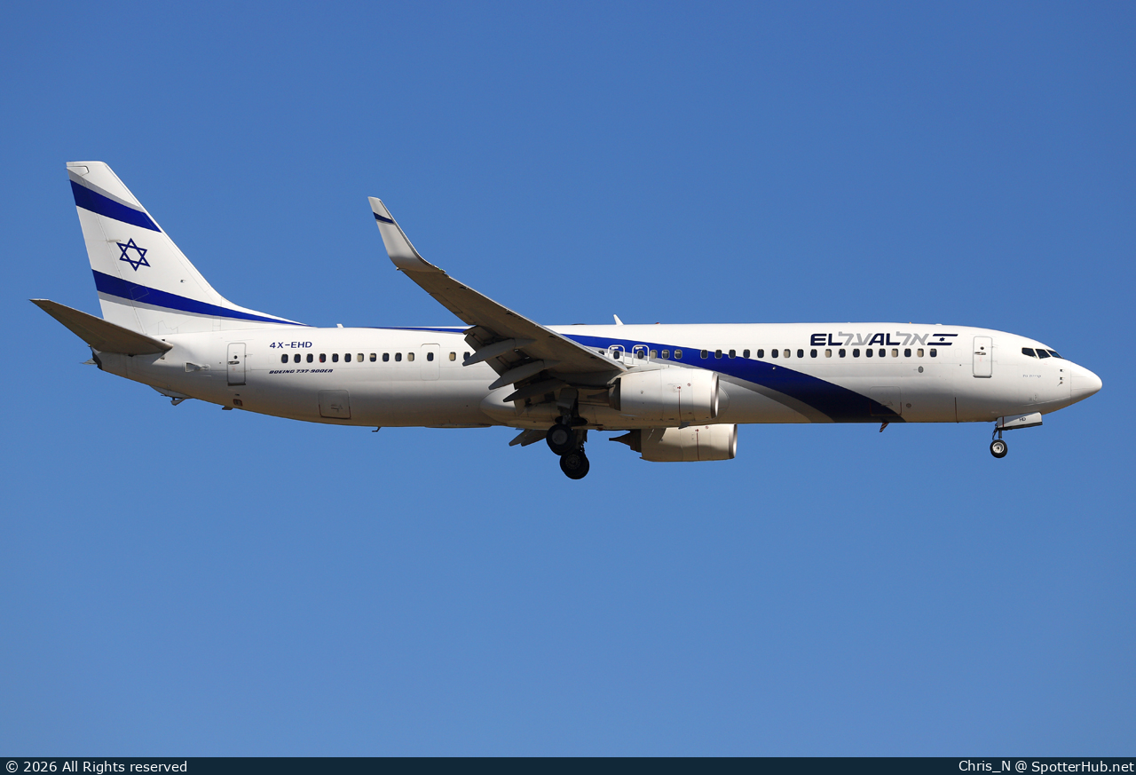 Photo of 4X-EHD - Boeing 737-958(ER) operated by El Al Israel Airlines
