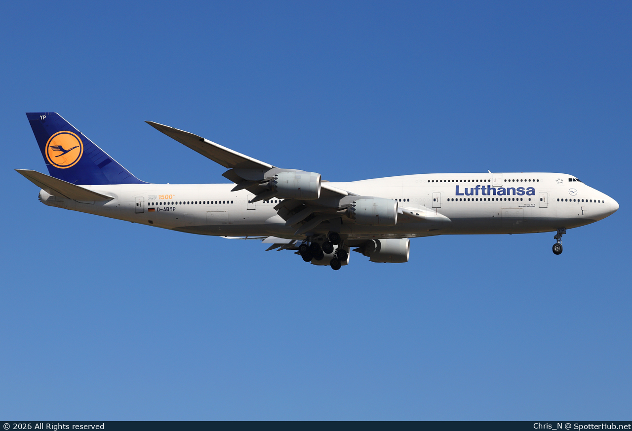 Photo of D-ABYP - Boeing 747-830 operated by Lufthansa