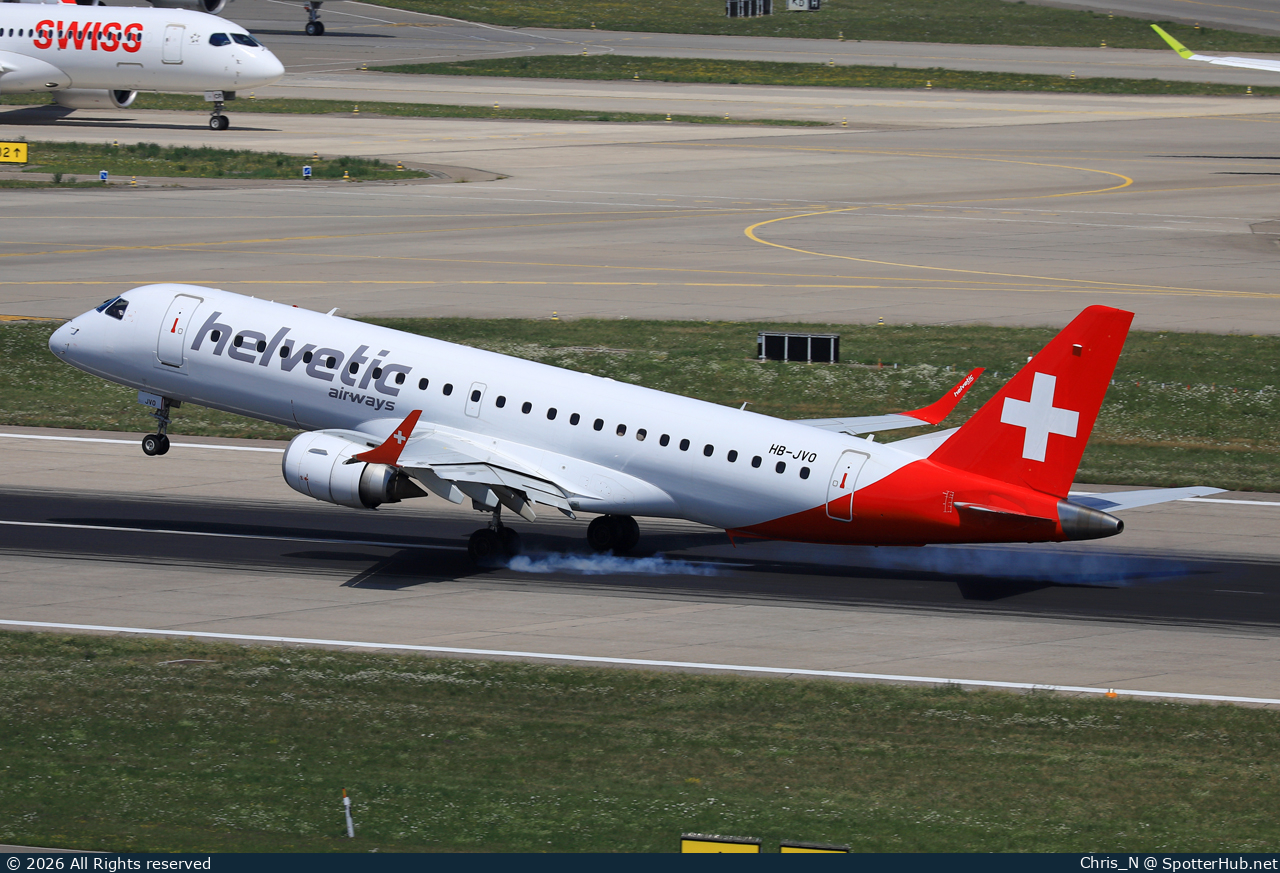 Photo of HB-JVO - Embraer ERJ-190LR operated by Helvetic Airways