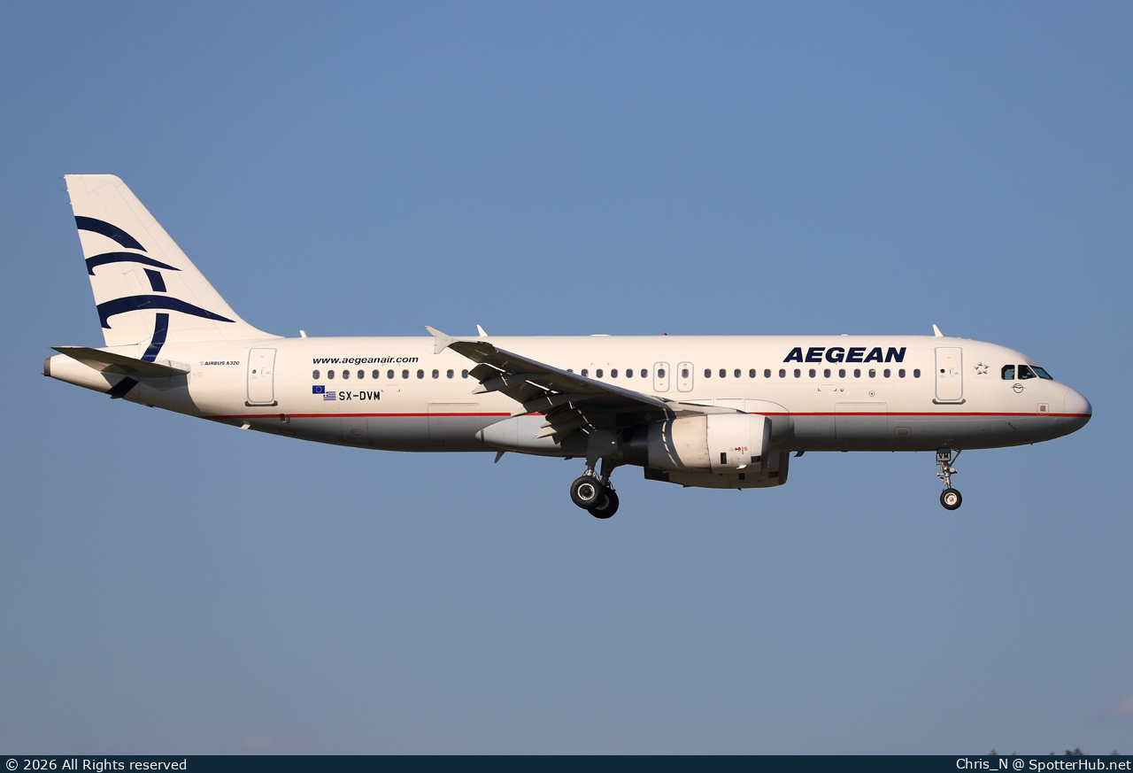 Photo of SX-DVM - Airbus A320-232 operated by Aegean Airlines