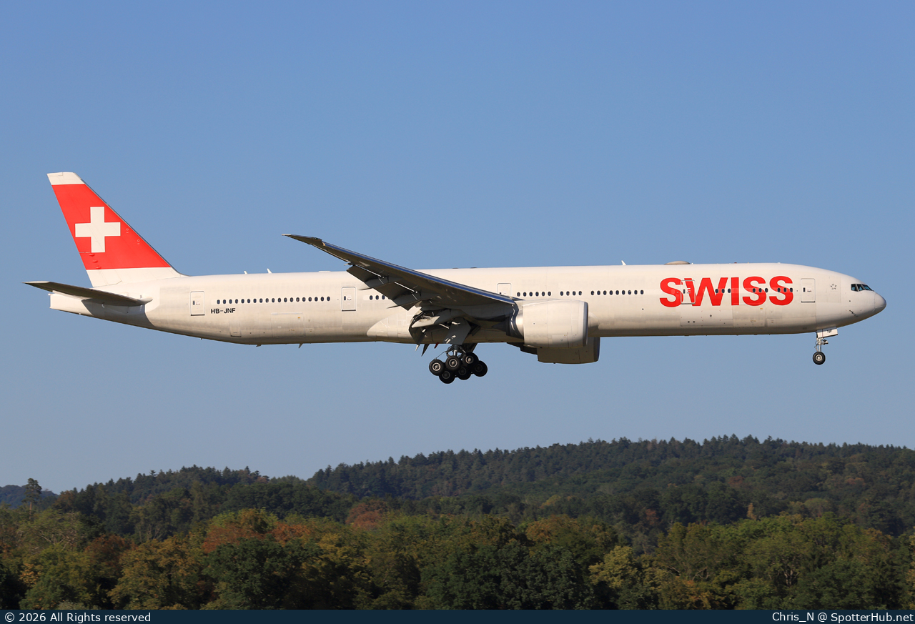 Photo of HB-JNF - Boeing 777-3DE(ER) operated by Swiss International Air Lines