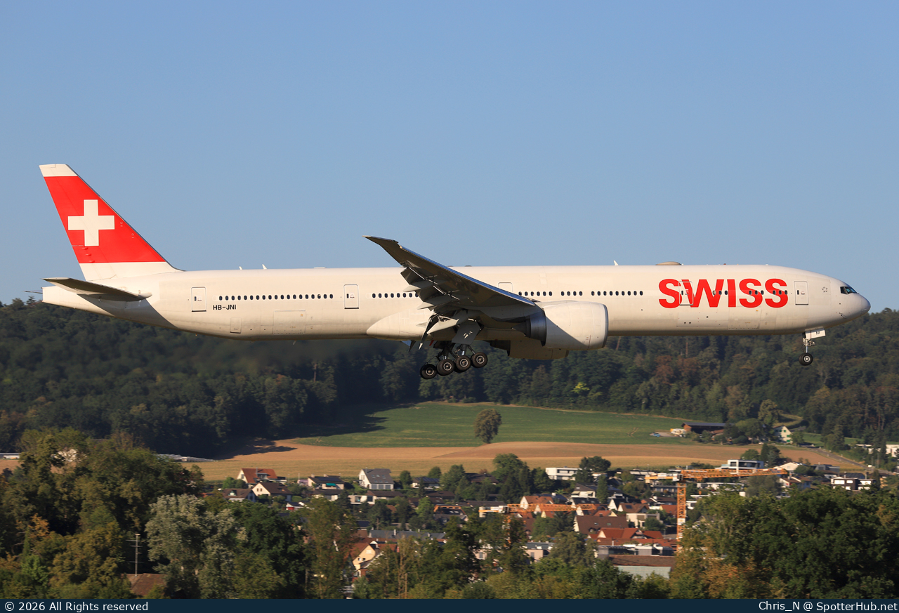 Photo of HB-JNI - Boeing 777-3DE(ER) operated by Swiss International Air Lines