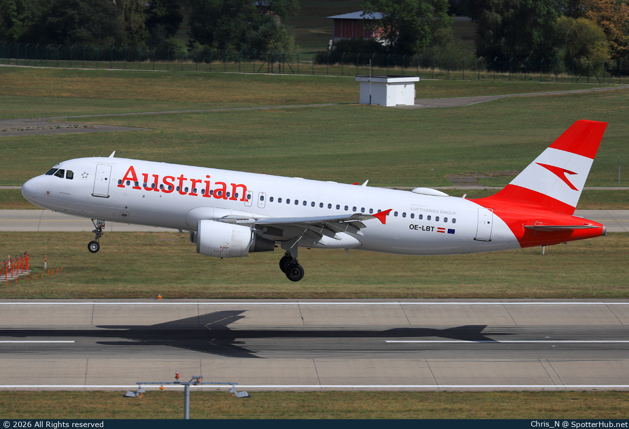 Photo of OE-LBT - Airbus A320-214 operated by Austrian Airlines